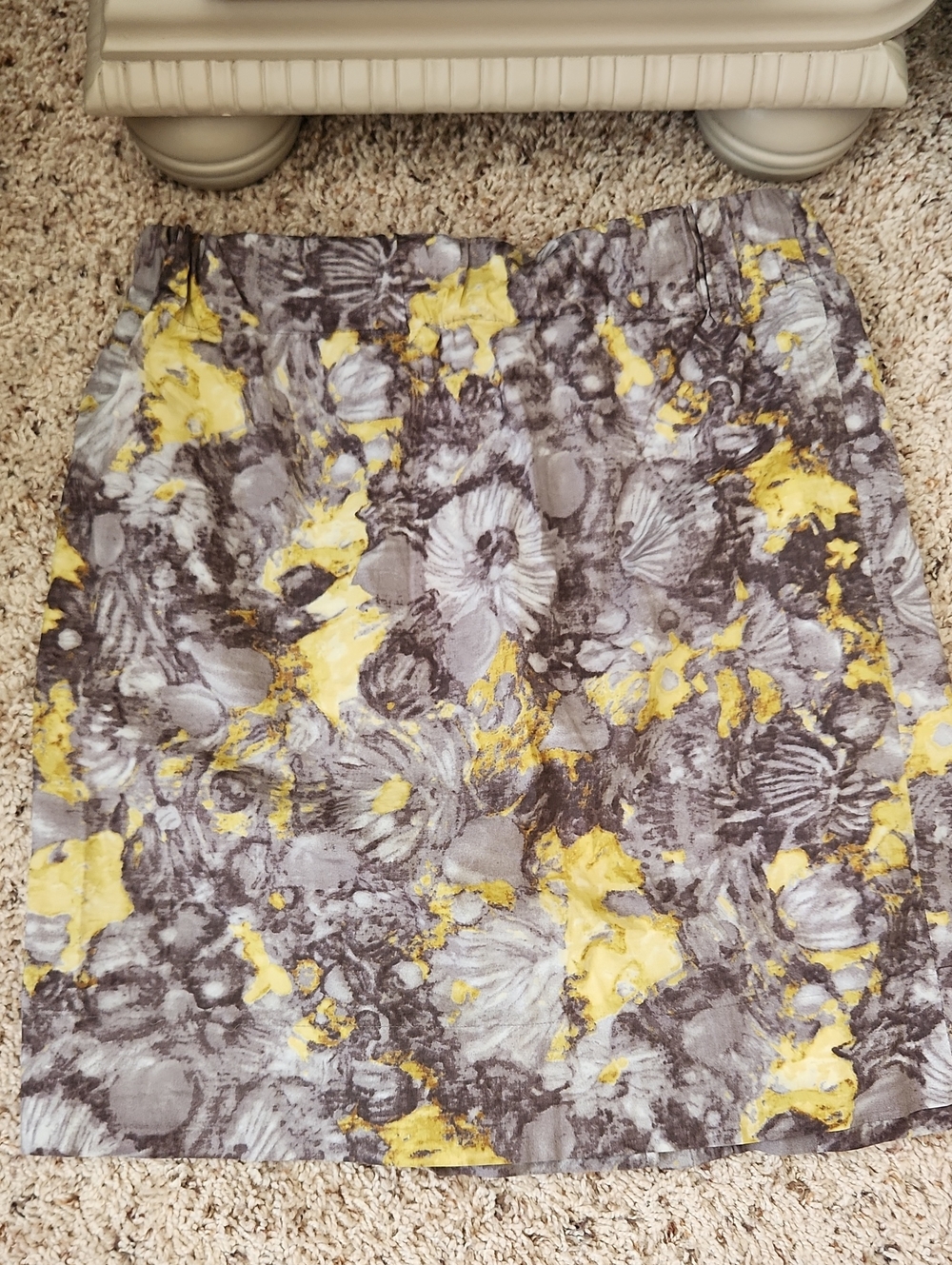 Talbots Gray and Yellow Floral Mini Skirt